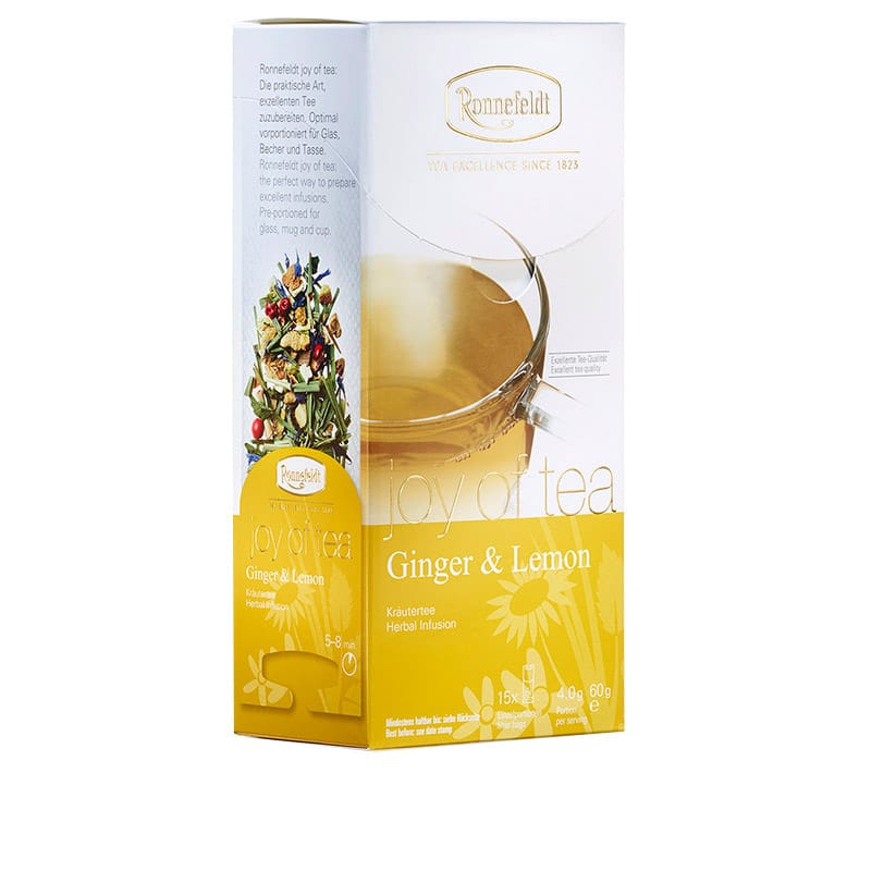 Joy of Tea Ginger & Lemon Kräutertee 15 Teebeutel (Caddy) 60g