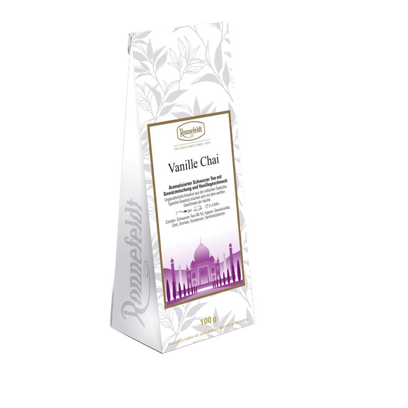 Vanille Chai aromatisierter schwarzer Tee mit Gewürzen 100g