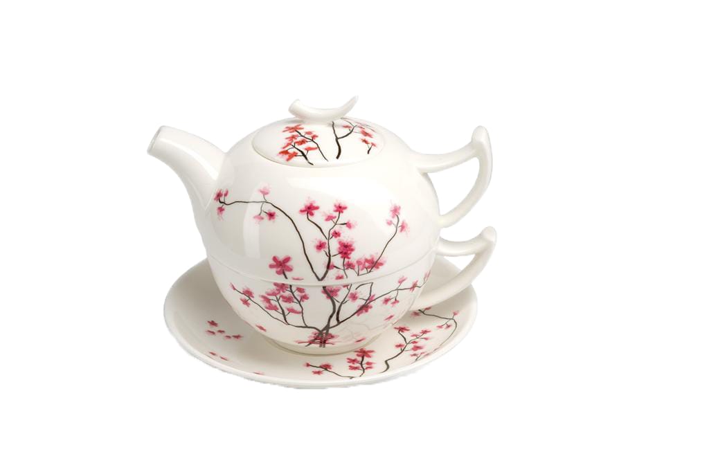 Tea for one Cherry Blossom (Tasse 0,25l, Kanne 0,5l, Untertasse)