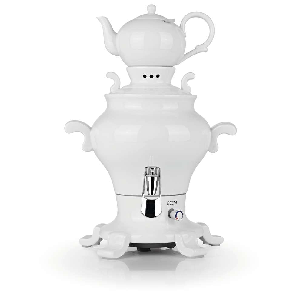 Samowar Teekocher Odette Blanc+ 5l Porzellan 1800W weiß mit Dispenser -Austellungsstück-