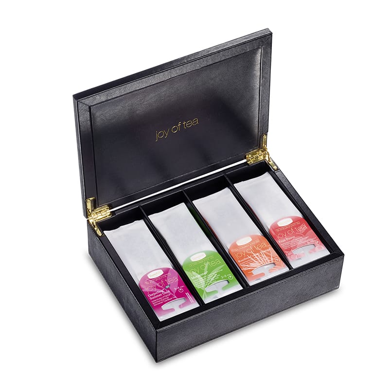 Joy of tea box mit 4 Teebeutel (Caddy) gefüllt 'a 10 Portionen 116g