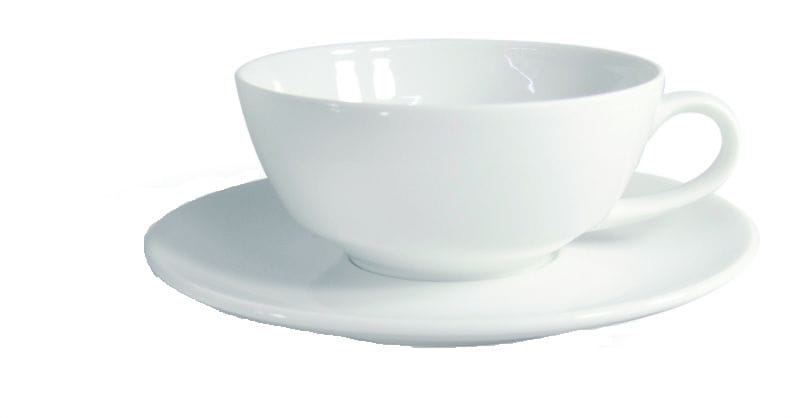 Teetasse 12cl mit Untertasse aus weißem Porzellan