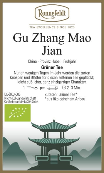 Gu Zhang Mao Jian Bio grüner Tee aus China 100g