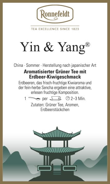 Yin &amp; Yang flavoured green tea kiwi-strawberry 100g