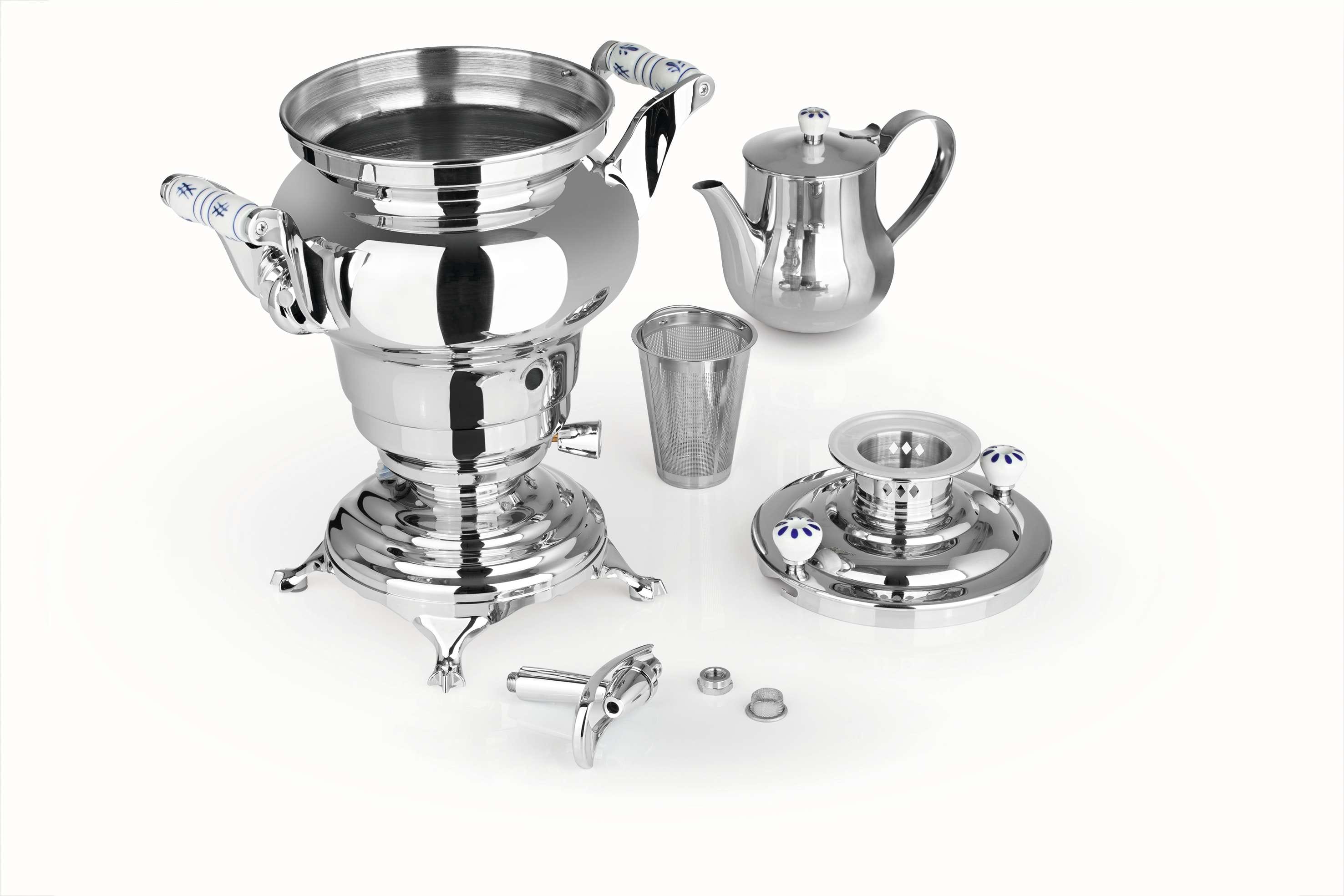 Samovar tea kettle Odessa+ 3l 1800W stainless steel with dispenser -exhibition piece-