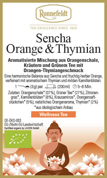 Sencha Orange & Thymian Bio Aromatisierte Mischung  75g