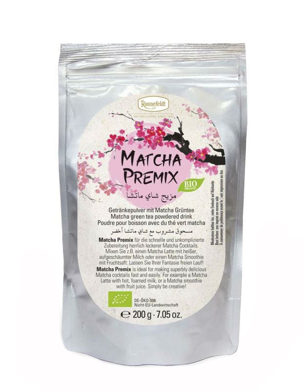 Gruentee-Ronnefeldt-Matcha-Premix-Beutel-4006465321106 Matcha Premix drink powder with Matcha green tea 200g
