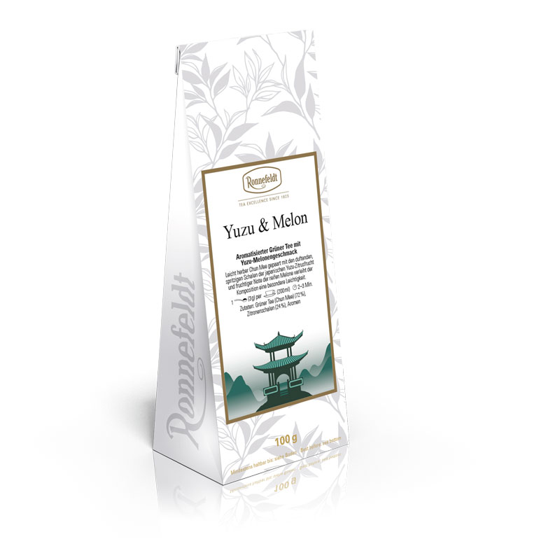 Yuzu & Melon Aromatisierter grüner Tee mit Yuzu-Melonengeschmack 100g