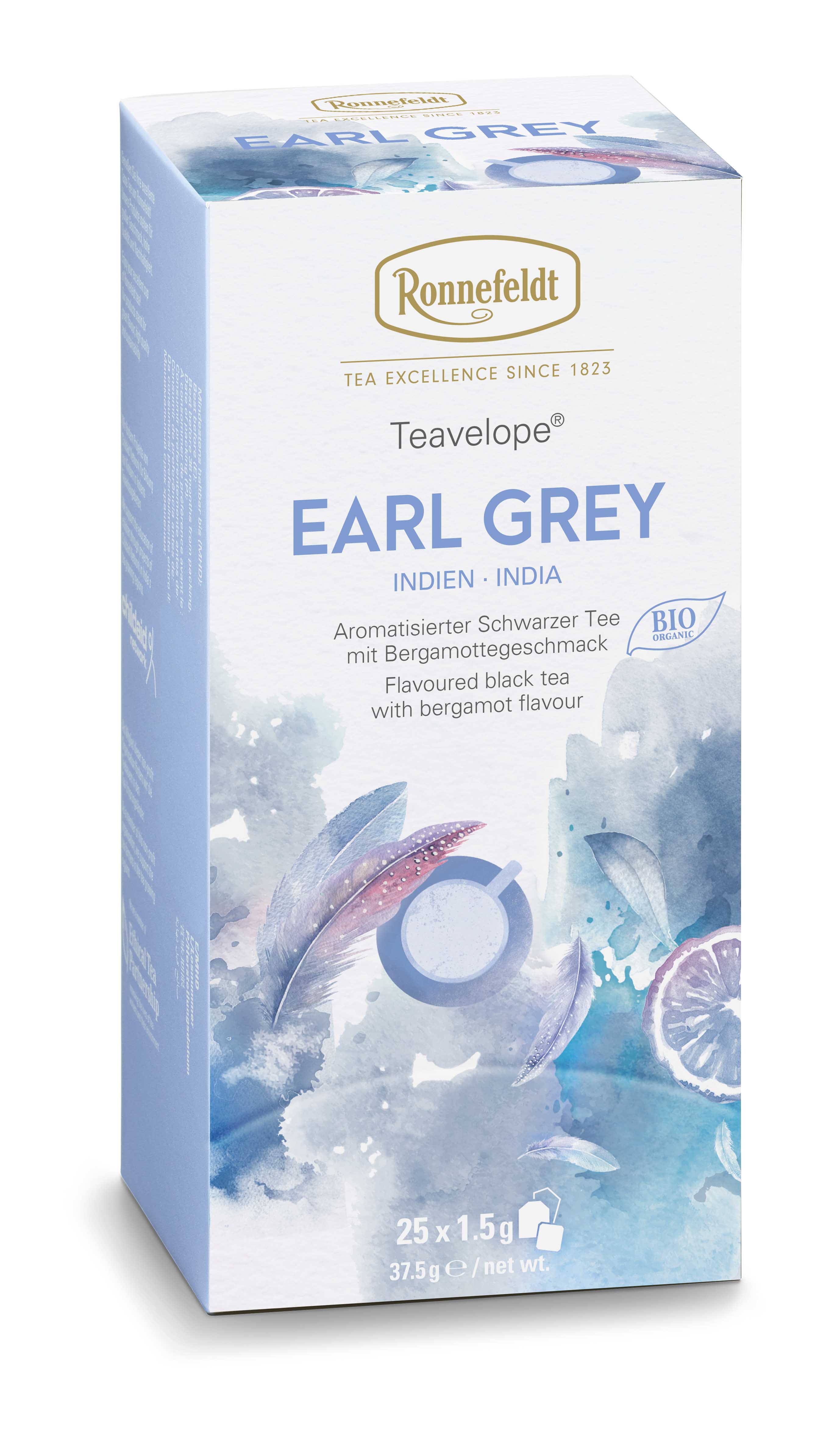 Teavelope Earl Grey aromat. schwarzer Tee  Bio 25 Teebeutel 37,5g